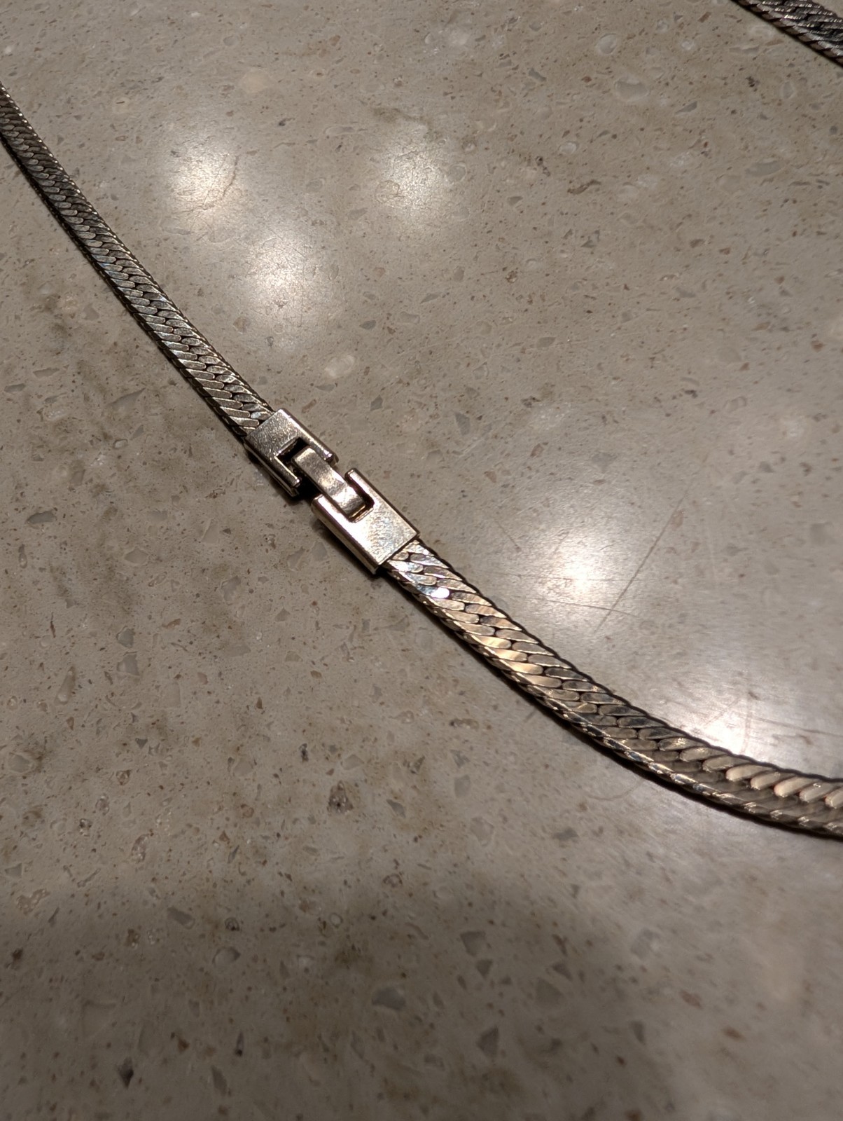 14K White GF Rope Flat Chain 23.5″ Long Necklace Herringbone 22.7 Grams