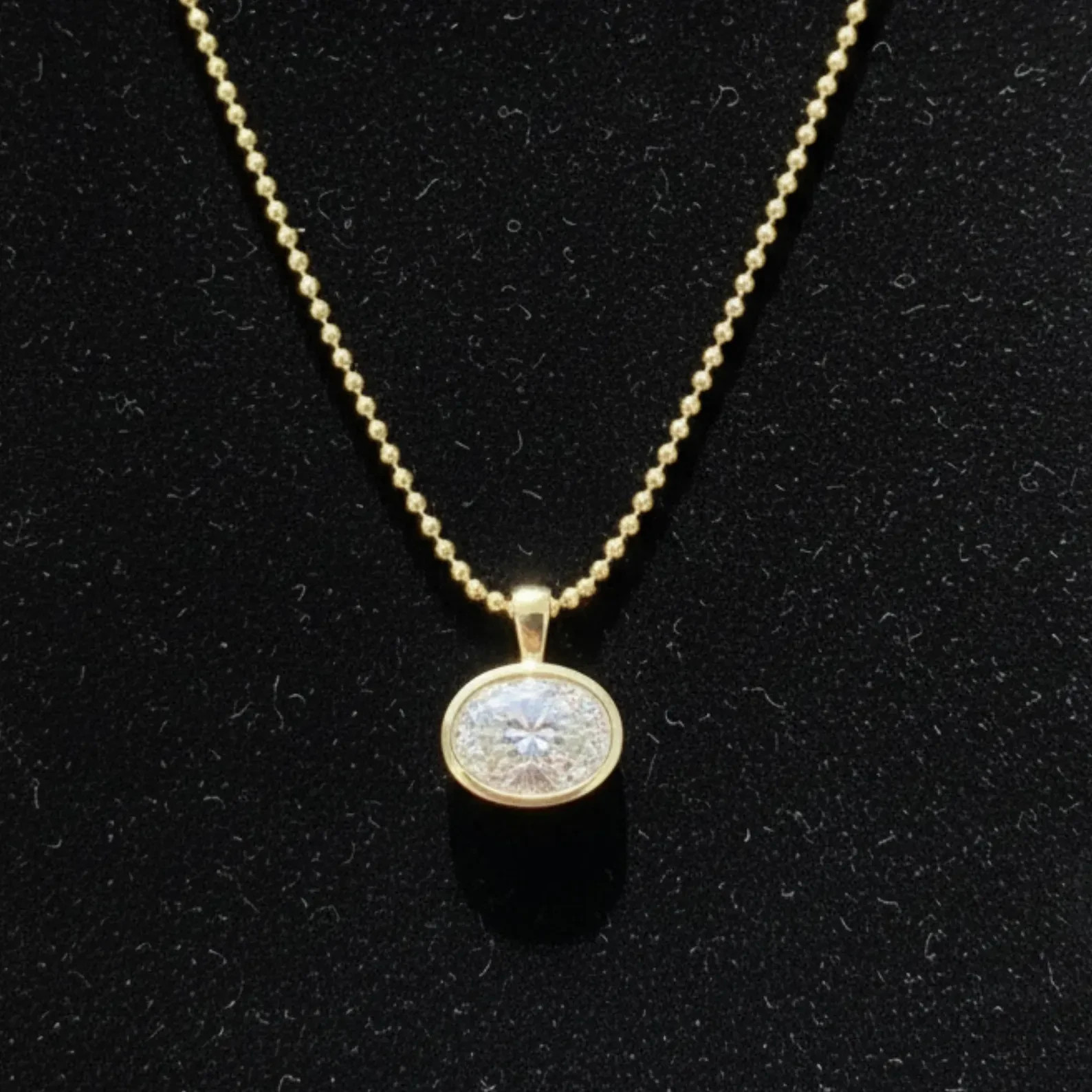East West Women 5.00Ct Oval Bezel Diamond Pendant Necklace 14K Yellow Gold Over