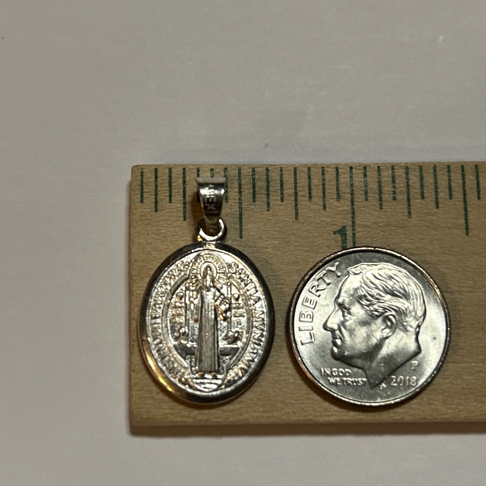 925 Solid Sterling Silver Saint Benedict Medal Oval Big Medallion Large Bail NEW