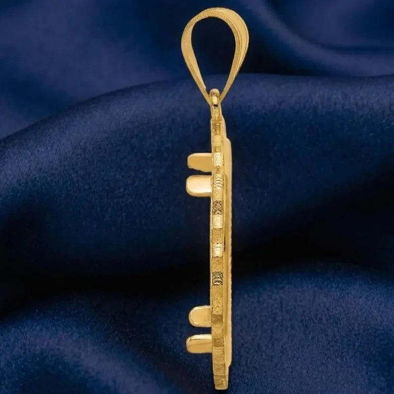 Without Chain Coin Bezel Frame 14K Yellow Gold Plated Handmade Handmade Necklace