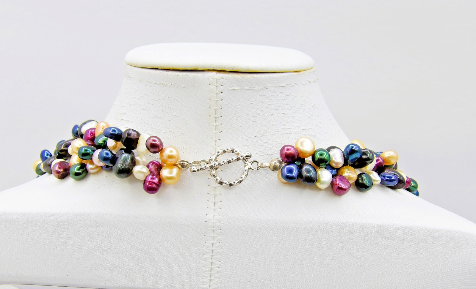 17 inches long Layered Multicolor Pebble Genuine Freshwater Pearl Necklace NK979