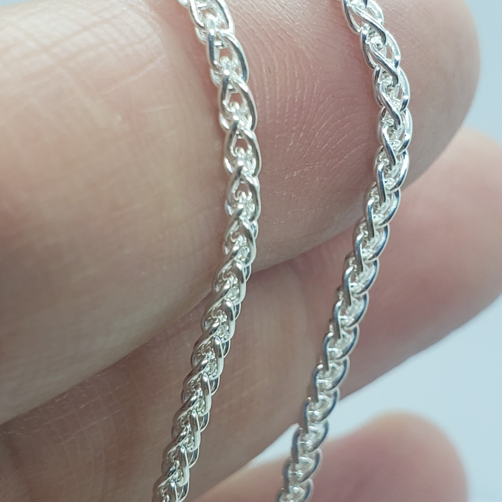 925 Sterling Silver Spiga Wheat Chain Necklace Bracelet 2.5mm Length 7″ to 30″