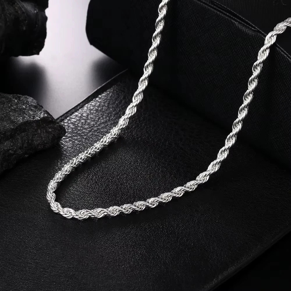 925 Sterling Silver Italian Rope Chain Men’s Necklace 4mm – NEW**