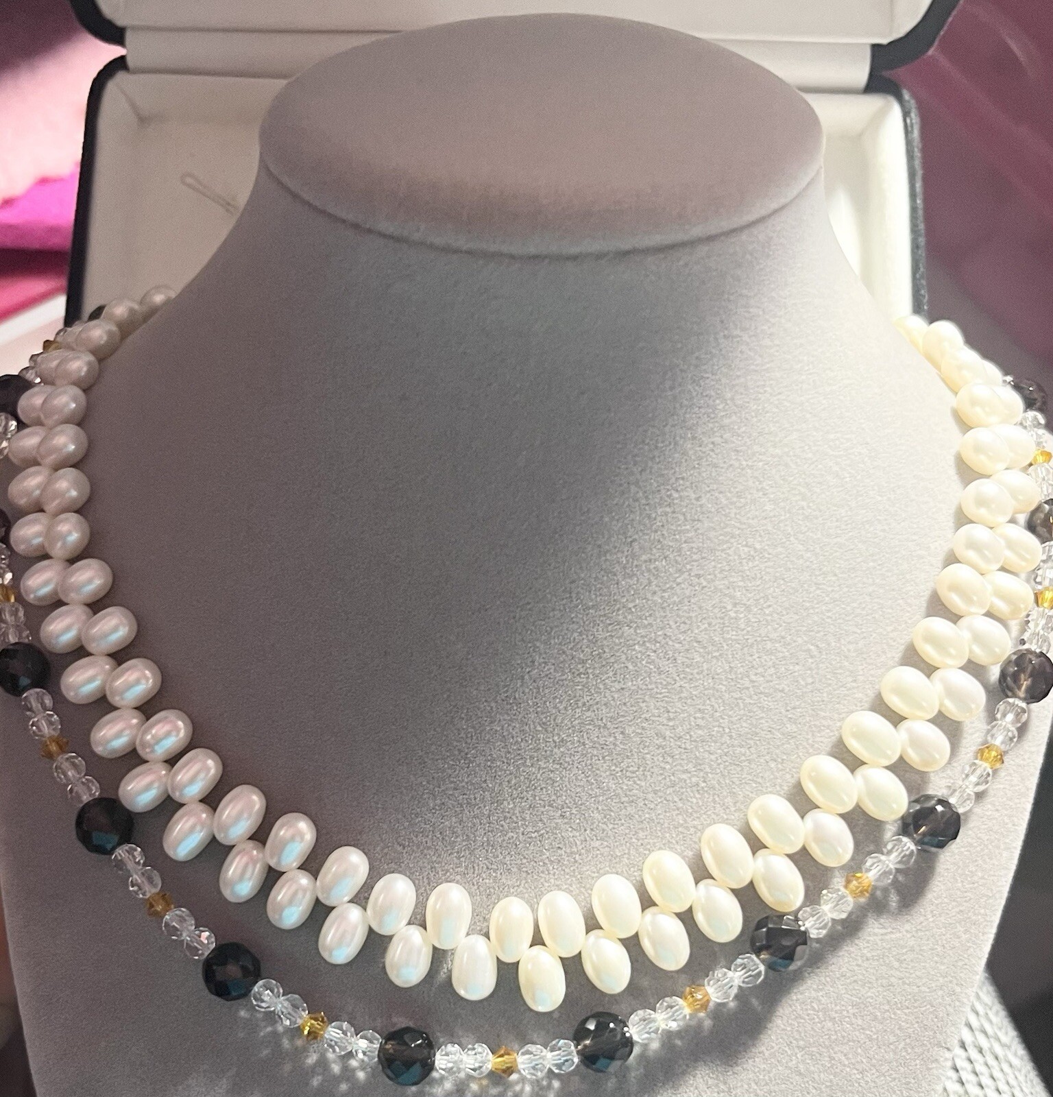 ESTATE 10k Yellow Gold Cultured Pearls Beads Doble Strand Necklaces 51.49G