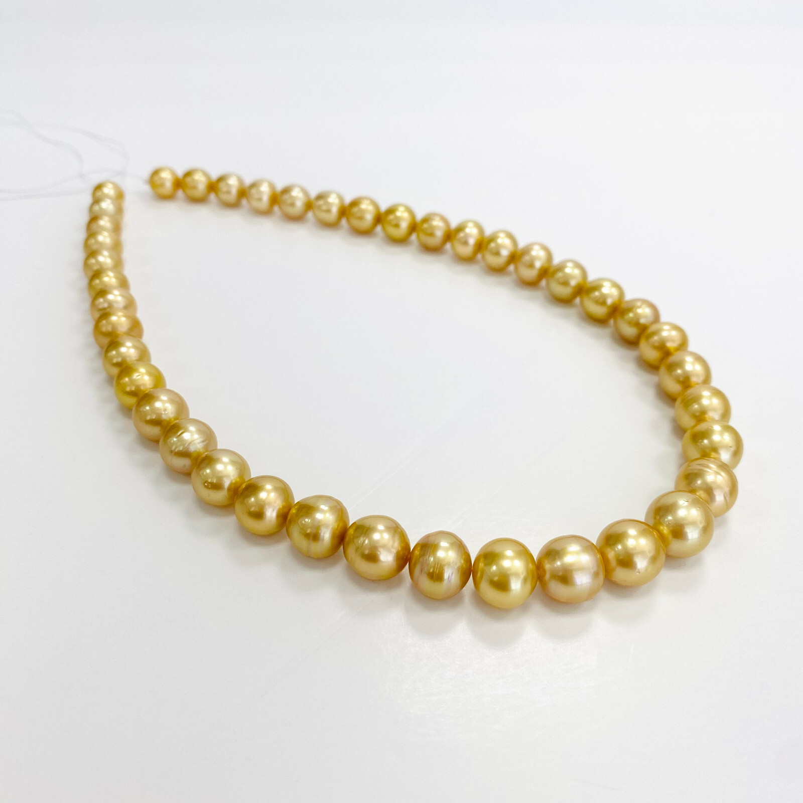Golden South Sea Pearl Necklace Loose Strand 8-11mm Ovals Medium Gold Hi Luster