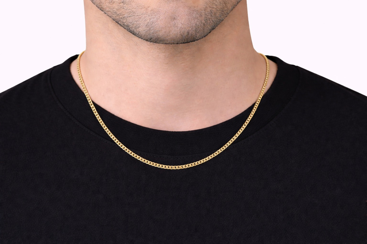 Italian 1/200 14K Yellow Gold Overlay Cuban Link Chain Necklace 2mm Men Women