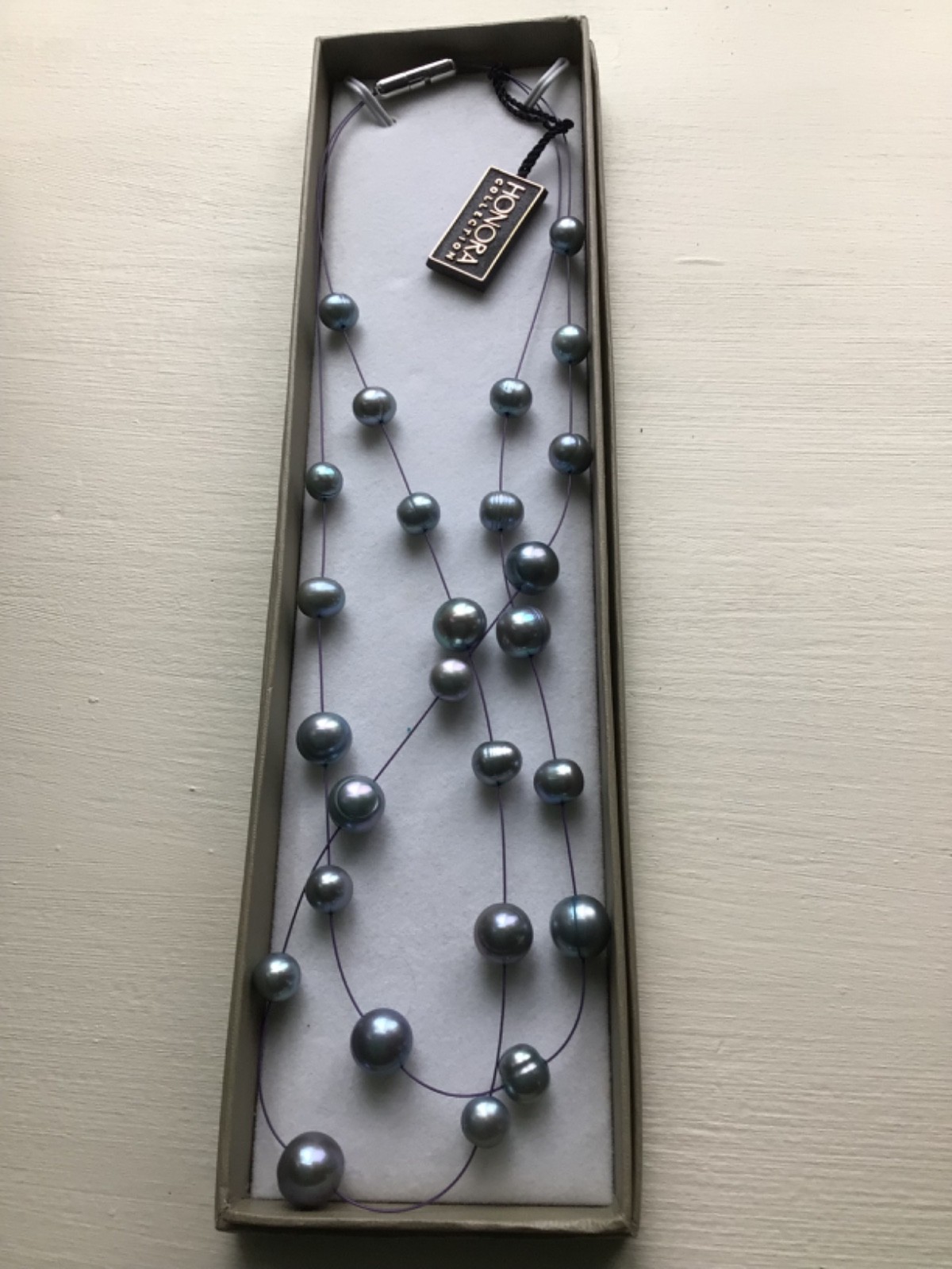 Honora Floating Pearl 2 Strand Necklace Blue