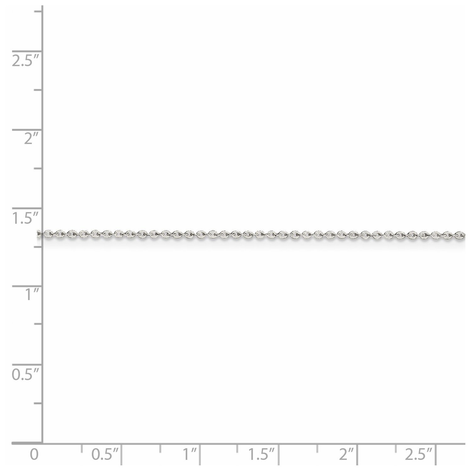 Sterling Silver Solid .90mm Flat Cable Link Chain w/ Spring Ring Clasp 16″ – 24″