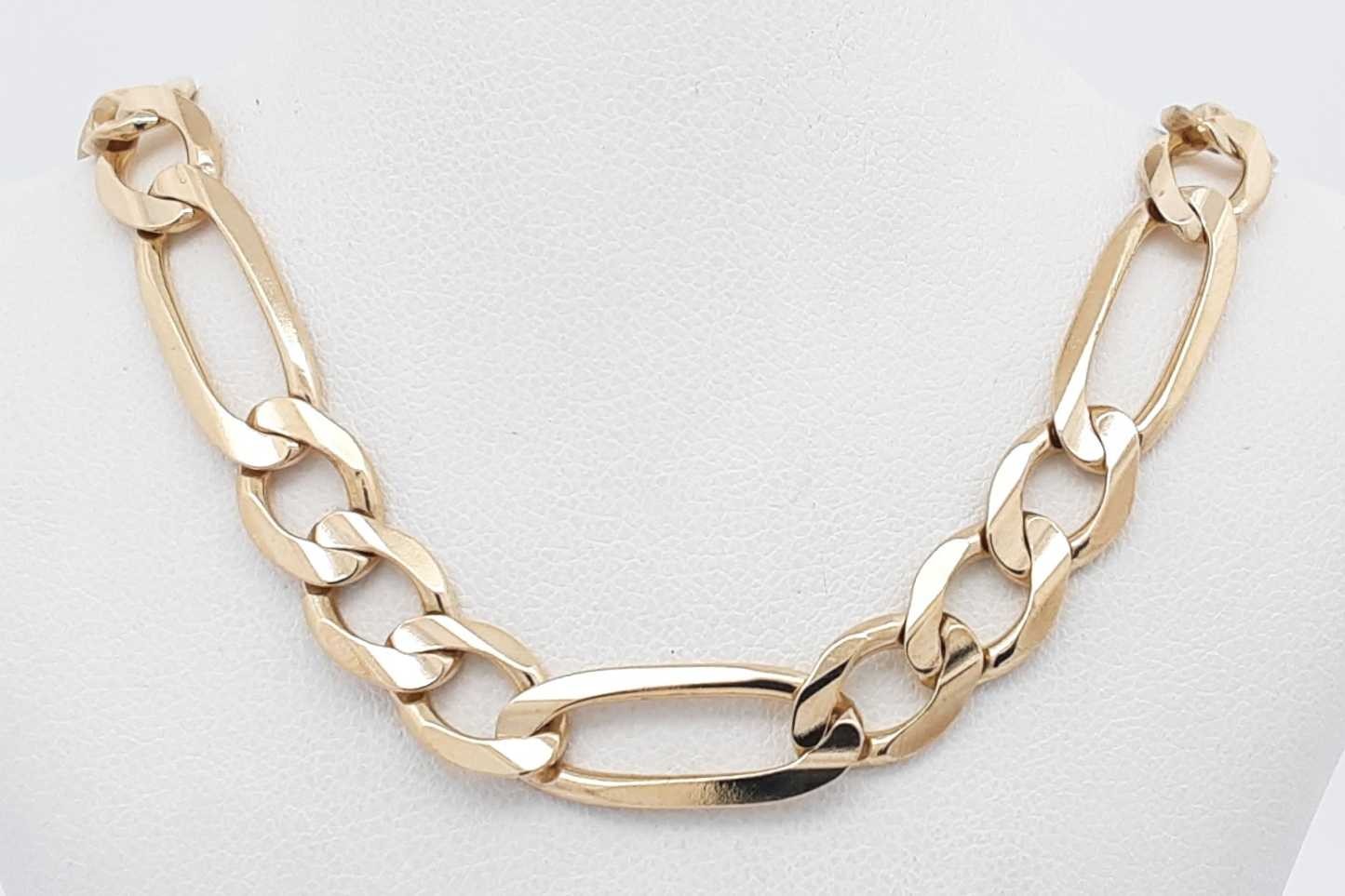 10k Yellow Gold 30.3 Grams Figaro Chain 22 Inch Aa0226llxzsa