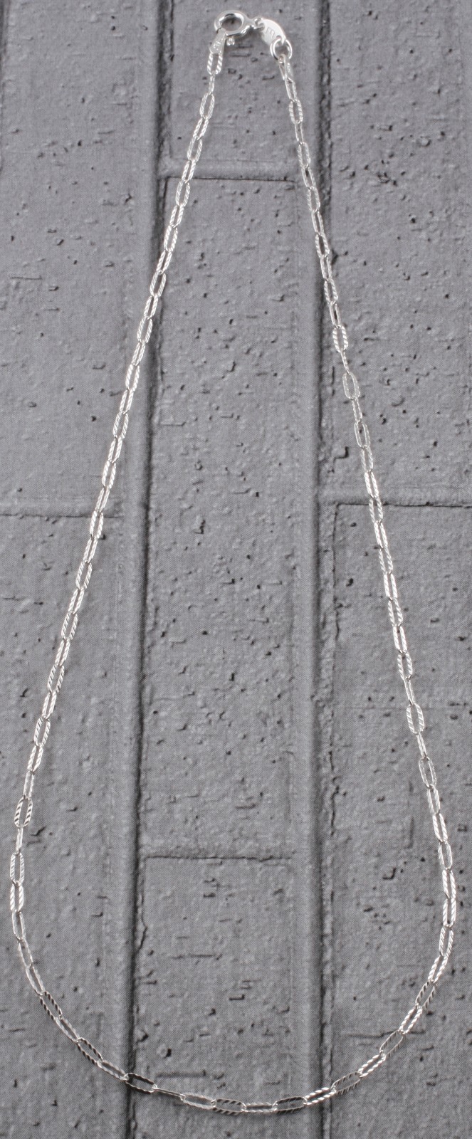 925 Italy Sterling Silver Paper Clip Chain Diamond Cut 3mm Chain Anti-tarnish