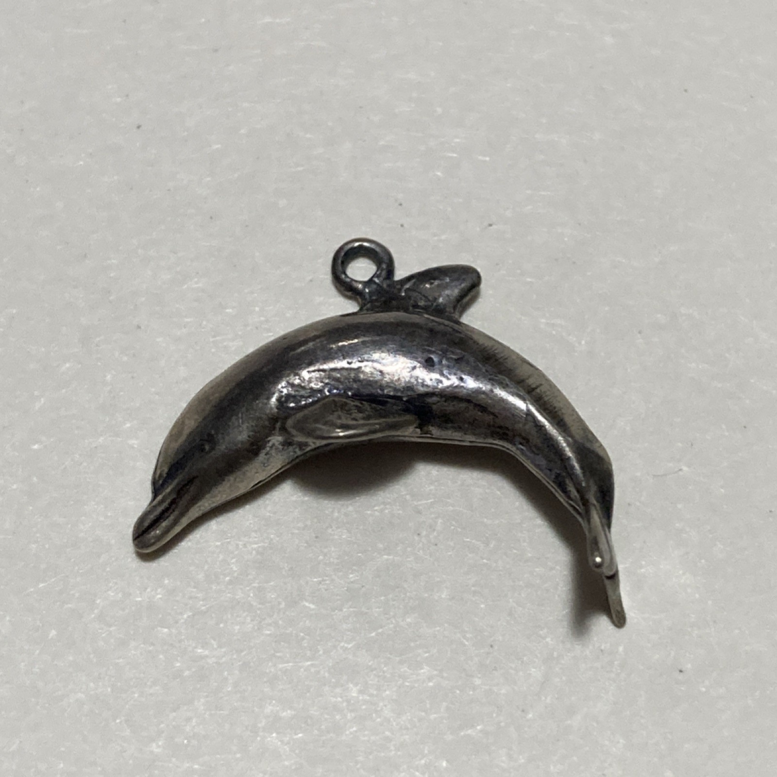 Sterling Silver 925 Dolphin Shape Charm Pendant Sea Life Animals Theme 1.28g