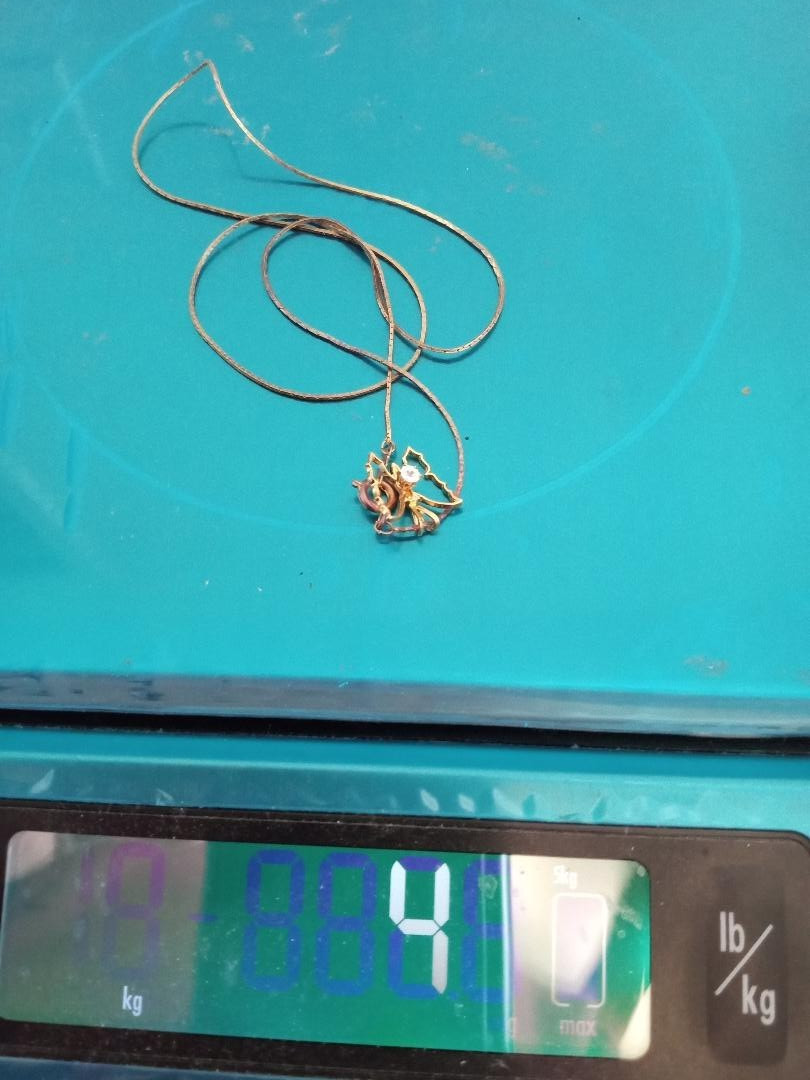 1985 Genuine Diamond Pendant Necklace 17″ Chain COA USD Imports Original Holder