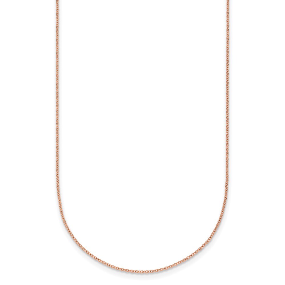 14K Rose Gold Polished 1.1mm Solid Cable Chain Necklace 16″ for Women 1.19 g