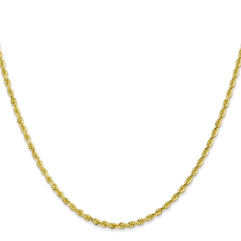 10K Yellow Gold 2.25mm Diamond-cut Quadruple Rope Chain Necklace 30″ 10.01gm