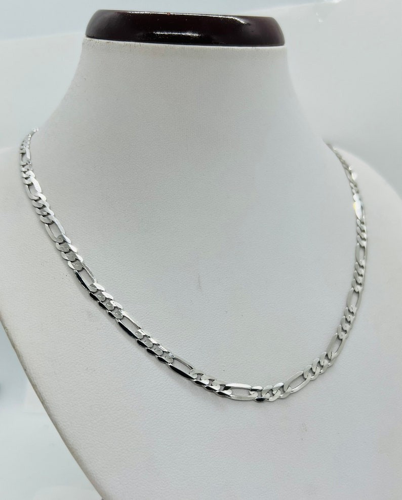 925 Solid Sterling Silver Beautiful Figaro Chain Necklace For Women And Men