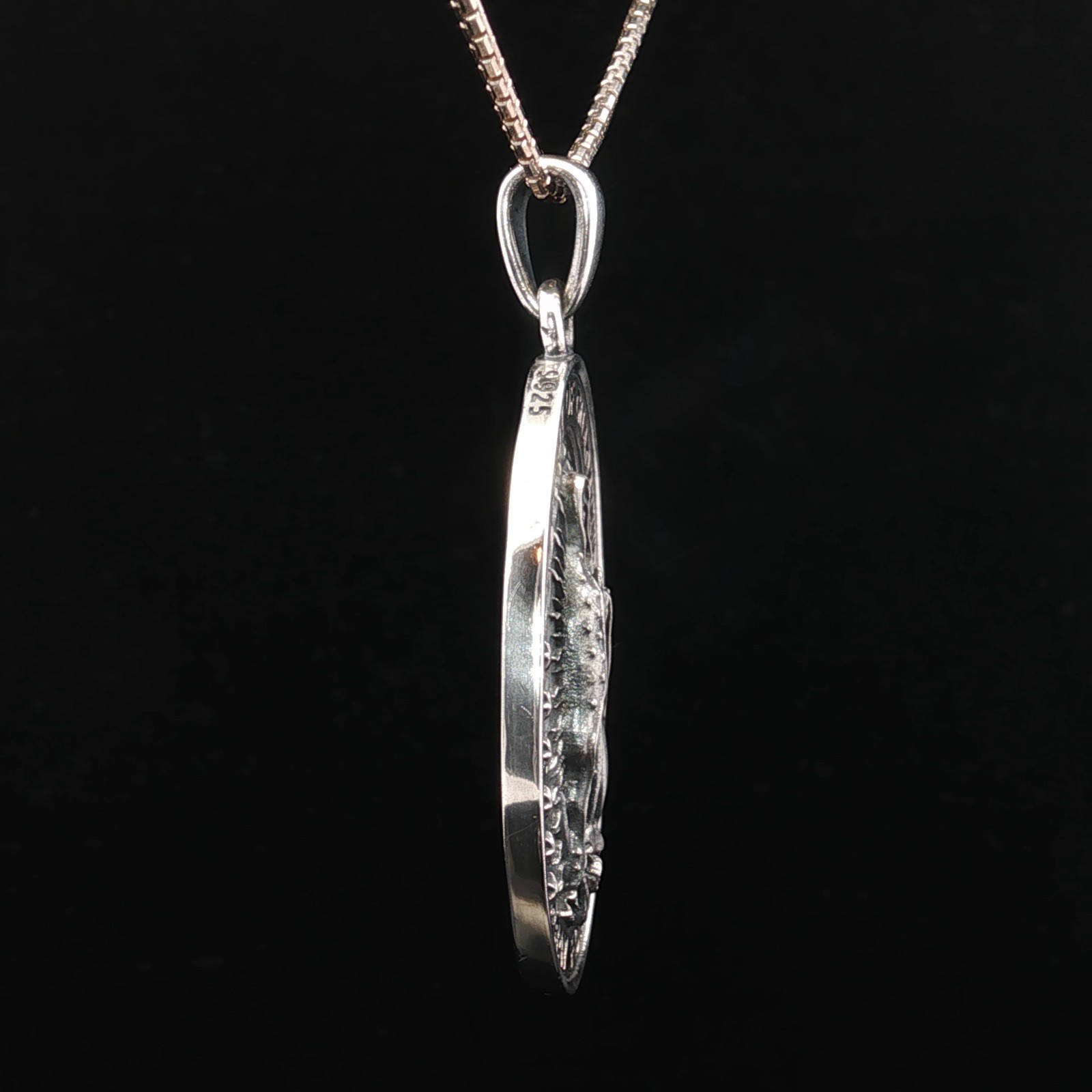 925 Sterling Silver Two-Sided Our Lady of Guadalupe Necklace