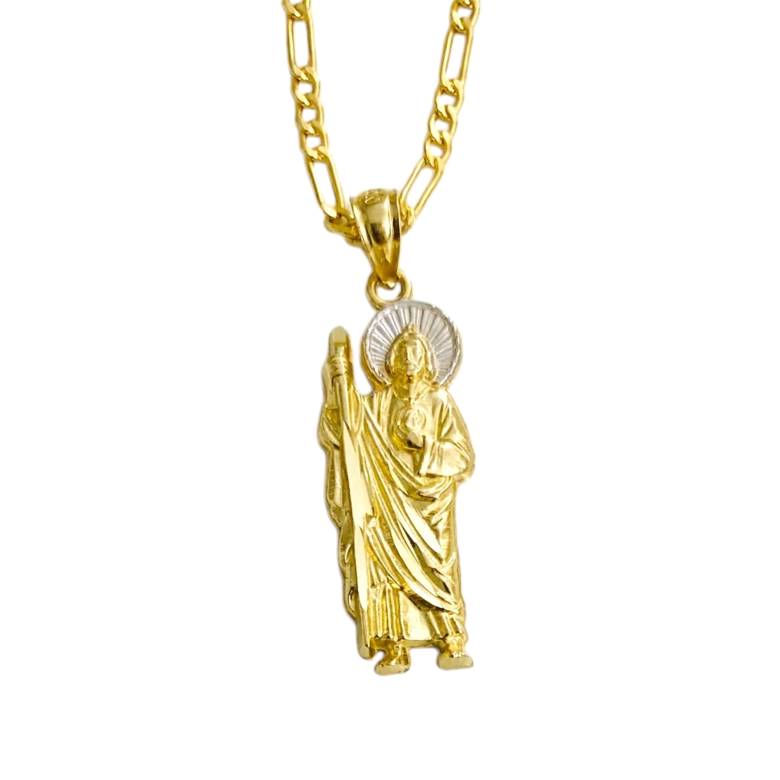 14K Real Gold Saint Jude Necklace 18″ / 14k Oro Cadena de San Judas 18″ – PT0101