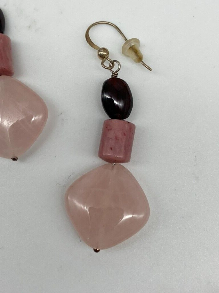 Jay King DTR Mine Finds Necklace & Earrings Pink Rondellelle .925 Graduated 19″