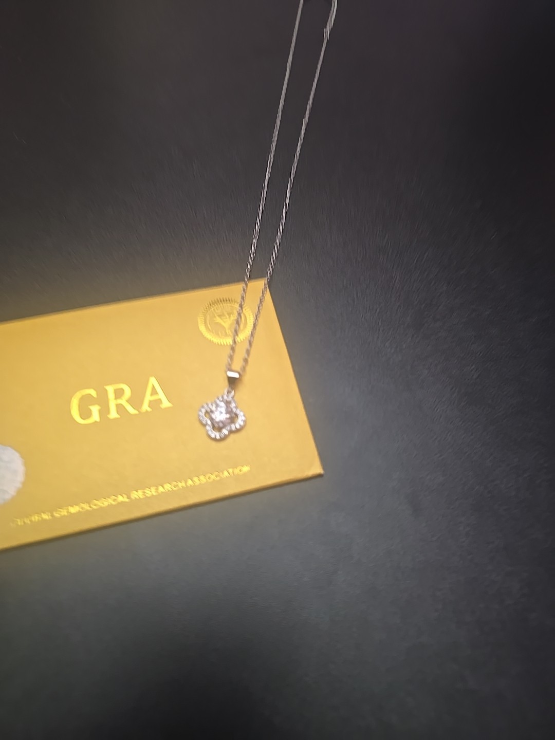 GRA 925 Sterling Silver 1ct D Color Moissanite Clover Pendant Necklace
