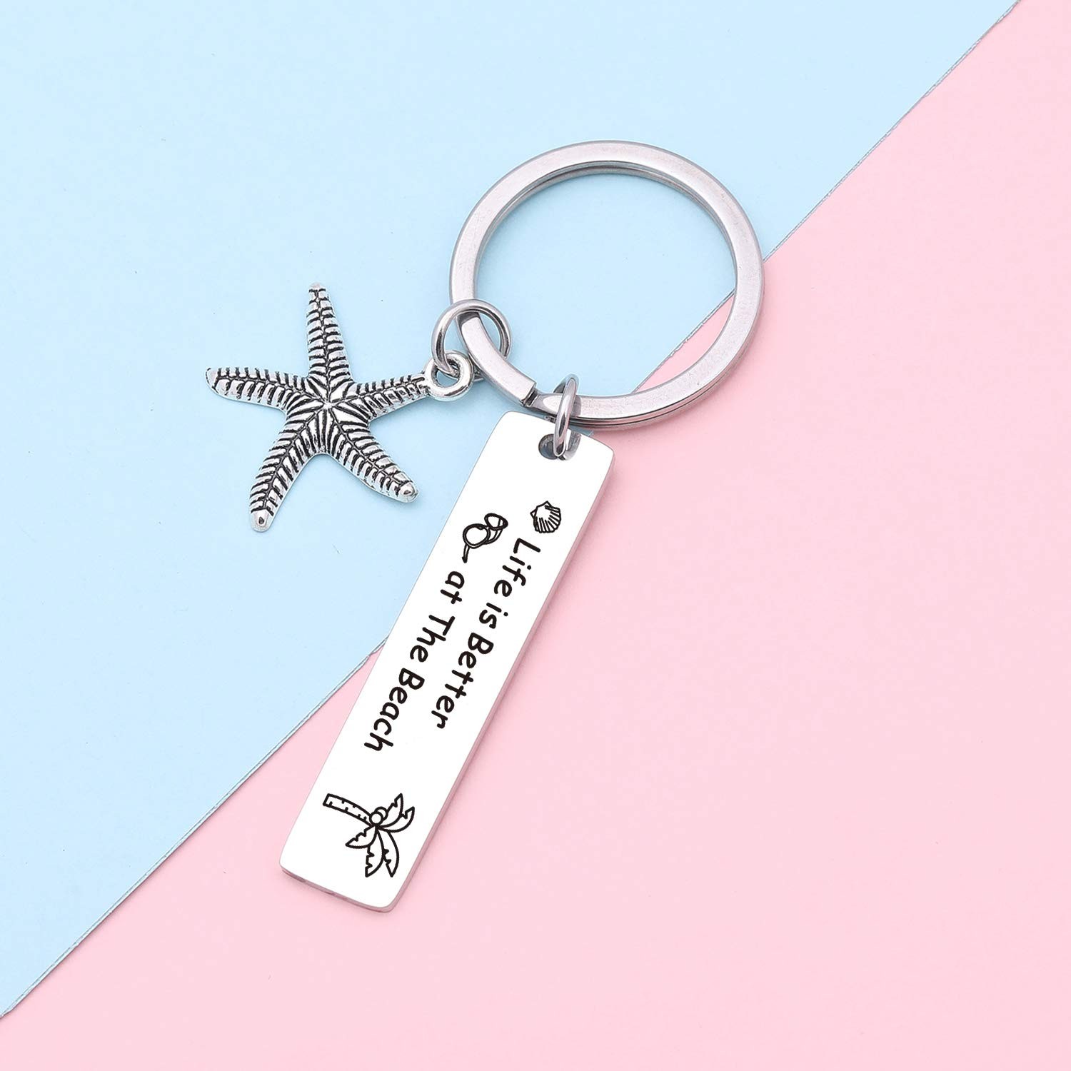 Starfish Beach Keychain for Women – Modern, Customizable, Adults Gift
