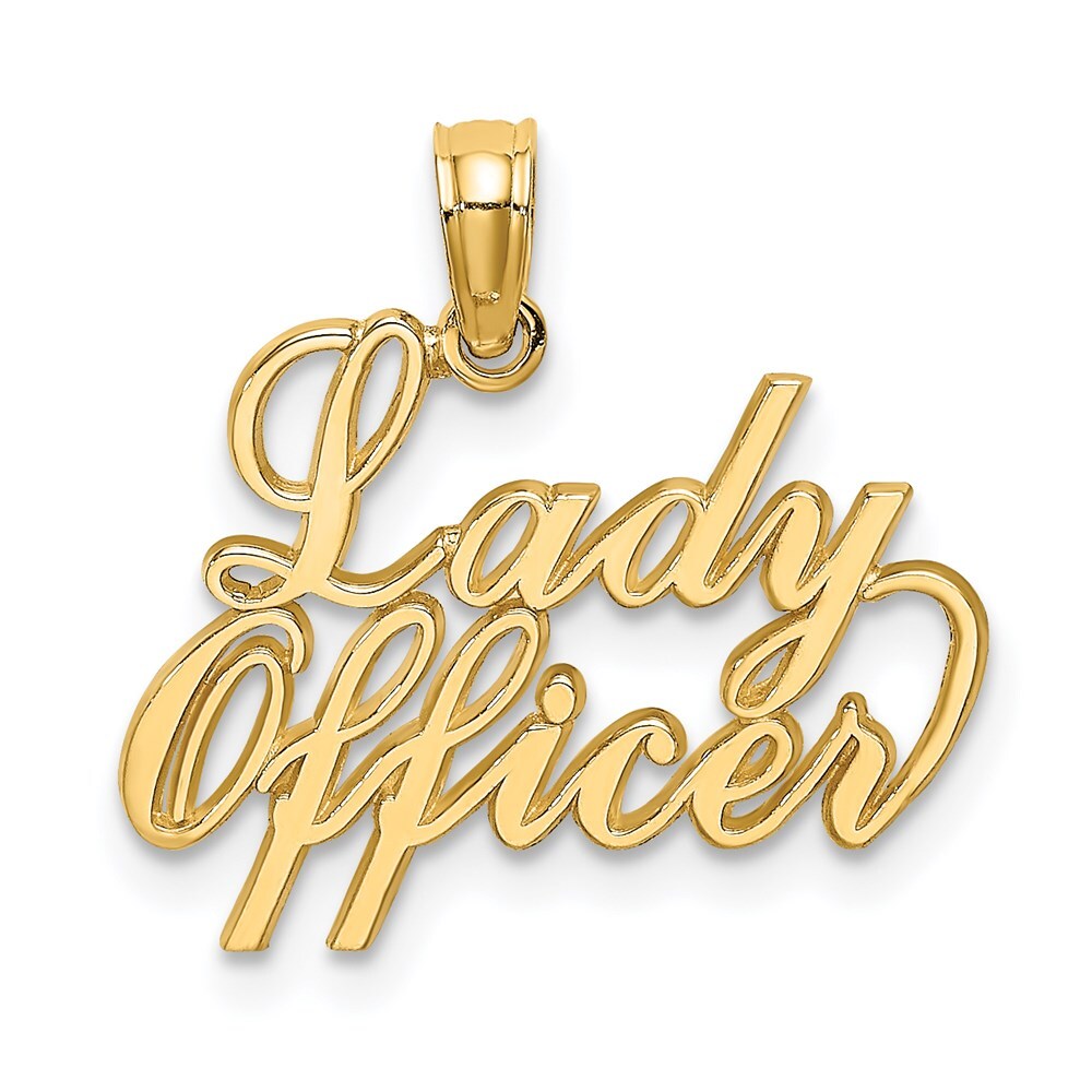 14k Yellow Gold LADY OFFICER Charm Pendant 0.79gm L-0.58 in,W-0.75 in