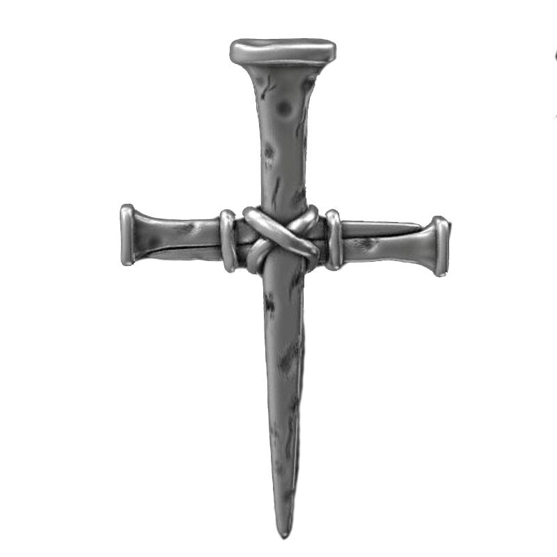 9.5g Cross Of Nails Christianity Pendant Real 925 SOLID STERLING SILVER Pendant