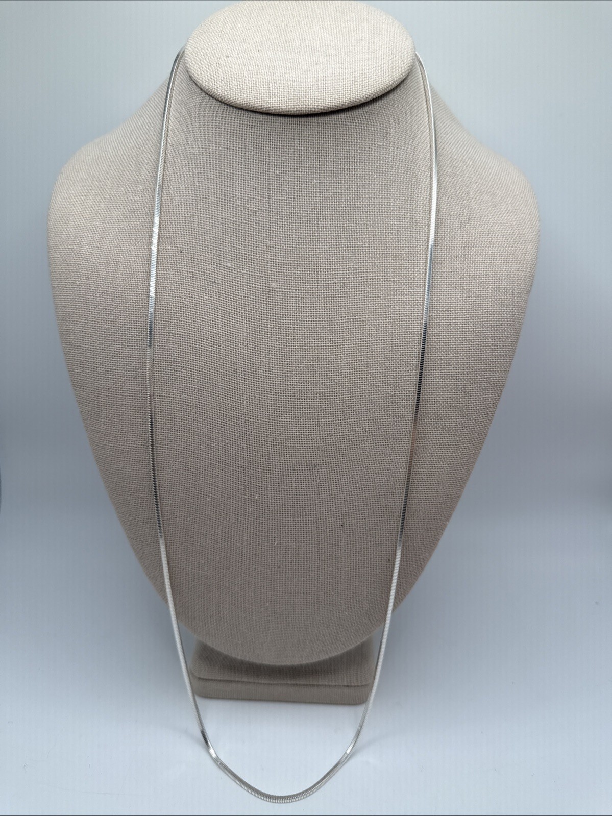 FAS Italy 925 Sterling Silver 2mm Silky Box Snake Chain Necklace 14g 30” Long