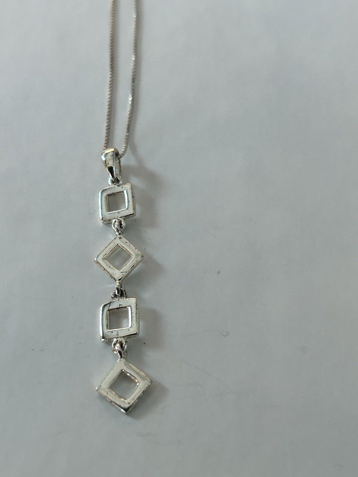 18” Chain GEOMETRIC PENDANT NECKLACE~925 STERLING SILVER~DAINTY~ #377
