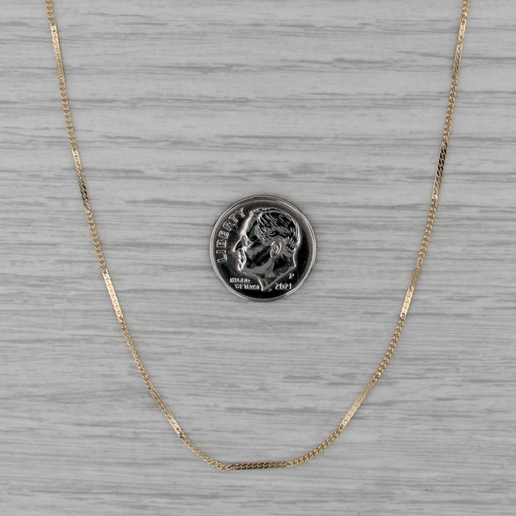16.5″ 1mm Bar & Curb Link Chain Necklace 14k Yellow Gold