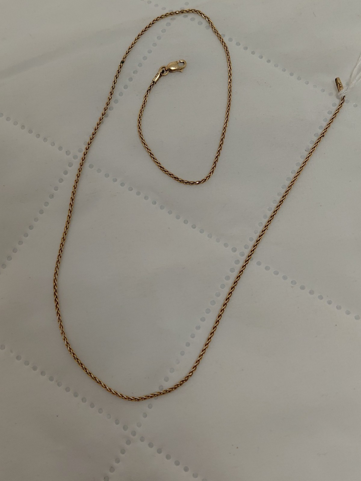 Solid 14K Yellow Gold Twisted Box Link Chain Necklace, 18” , 4.6 g ,