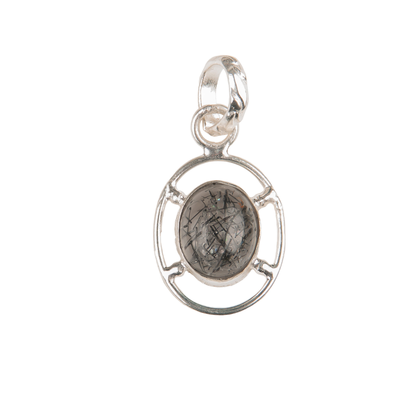 Black Rutile Gemstone 925 Sterling Silver Pretty Pendent1.30″ For Engagement