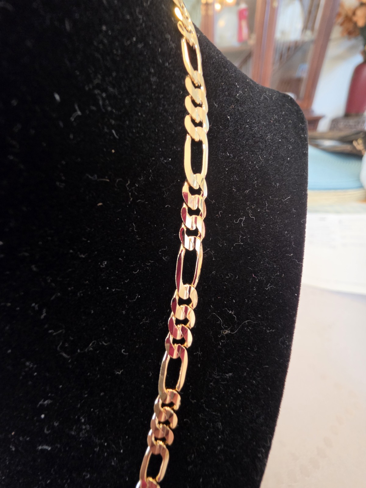 14K Gold 20 In Plated Figaro Chain Necklace