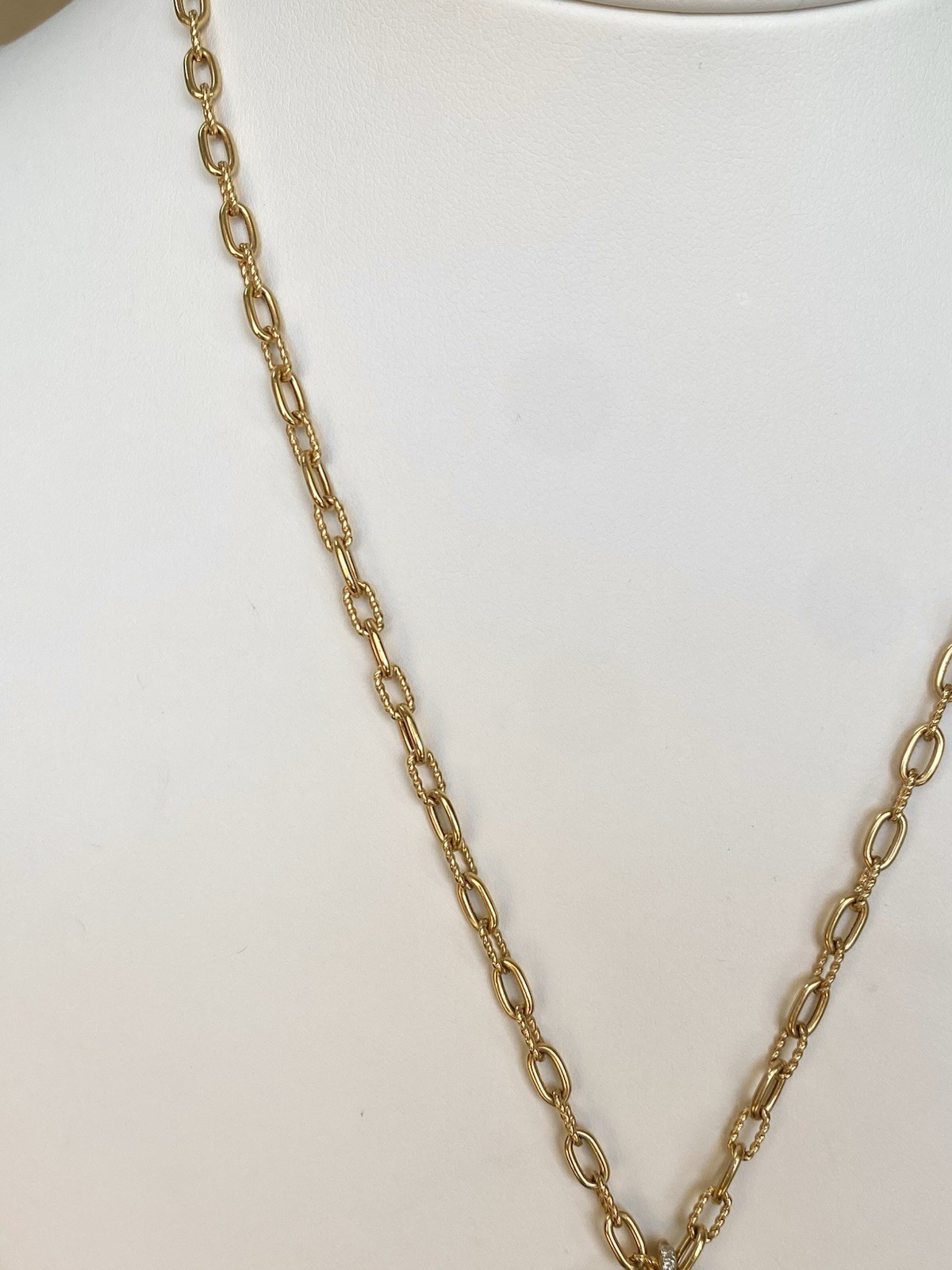 David Yurman 18K Gold Madison Necklace 3mm 18” Excellent $3950+