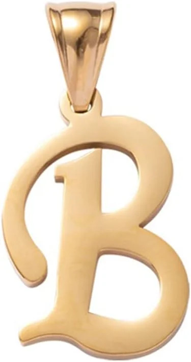 Initial Charms Gold Letter Pendant 14k Gold Charm Name for Women and Men (B)