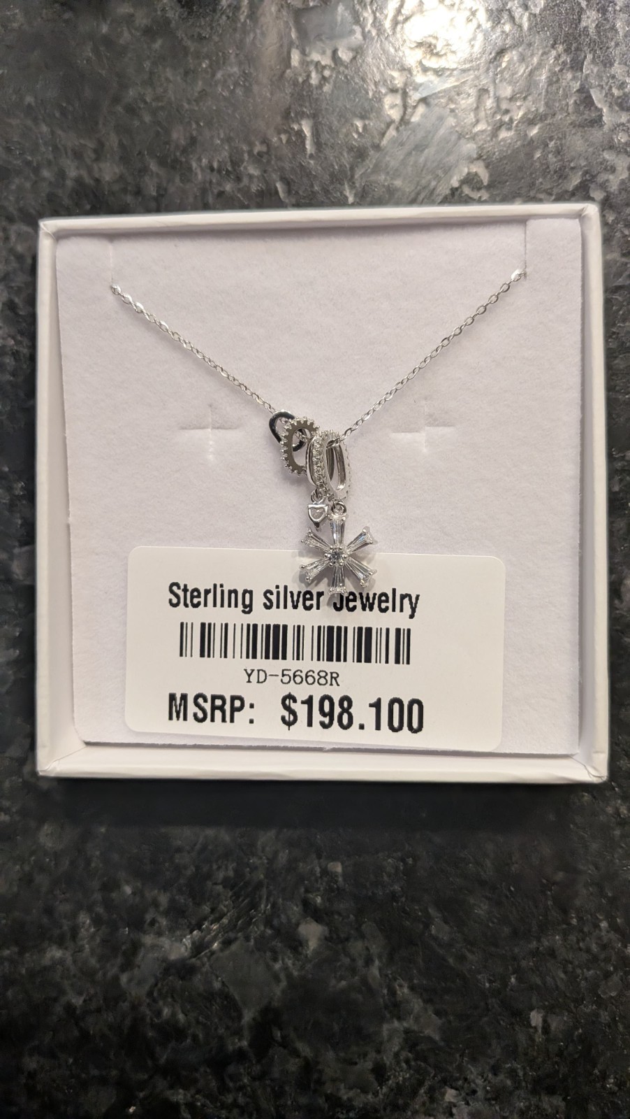 Sterling Silver 925 Pendant Necklace w/ Cable Chain, Solid S925 / 0.06mm×9″L
