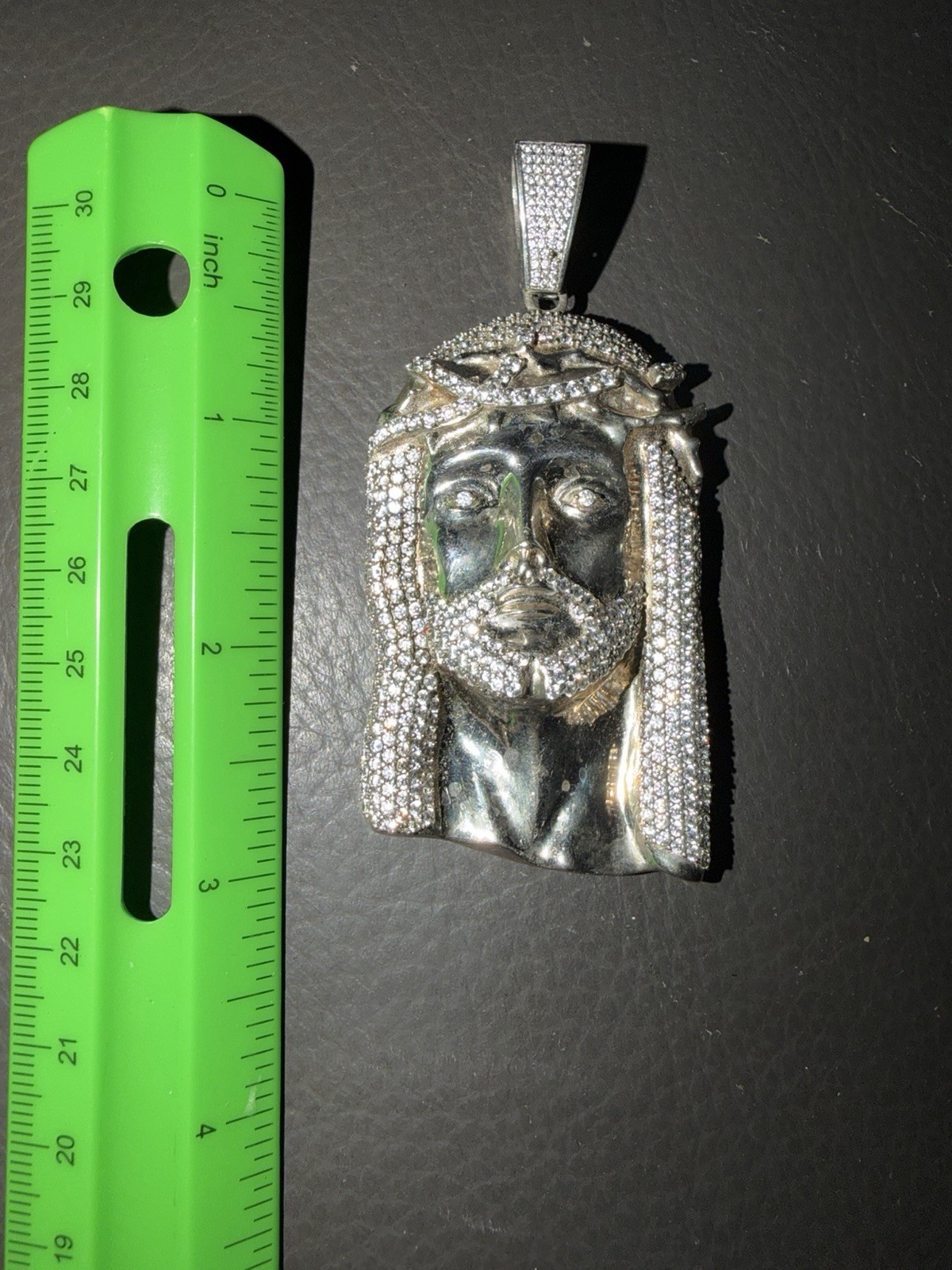 MOISSANITE Iced Out Hip Hop Jesus Face Pendant-925 Silver, 3.25” LONG