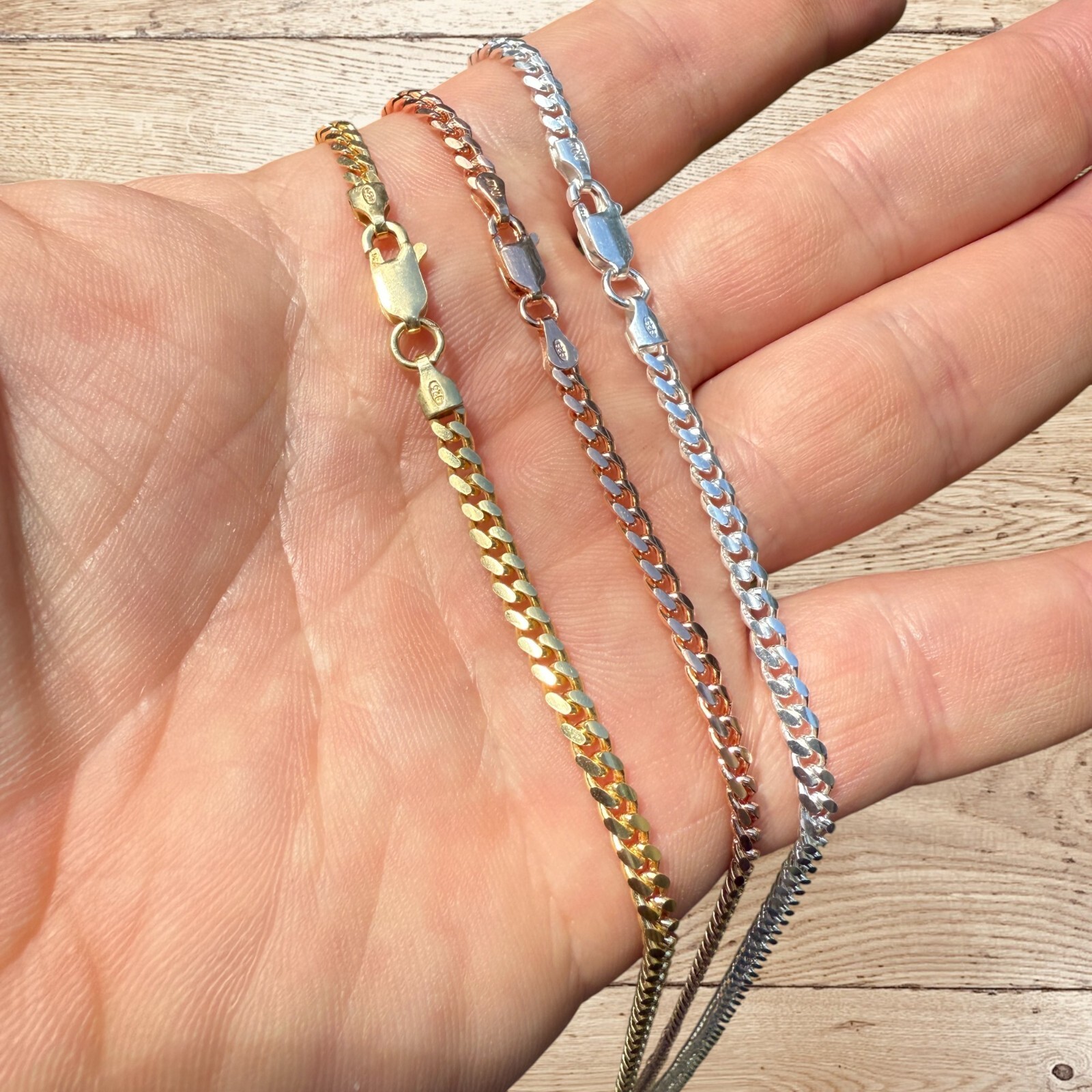 3.5mm Miami Cuban Chain- 925 Sterling Silver, 14k Gold Vermeil, 14k Rose Vermeil