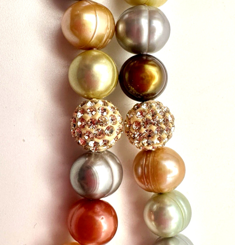 Honora Multicolor Freshwater Pearl Necklace 18″ 925 Sterling Silver 42g