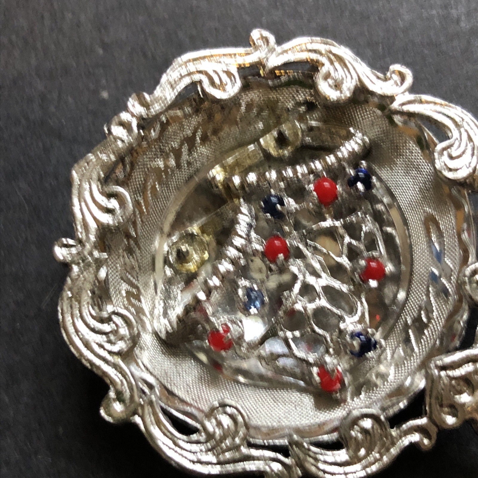 STERLING SILVER 925 Lot Pendant Necklace T9 Elco Happy Anniversary Needlepoint
