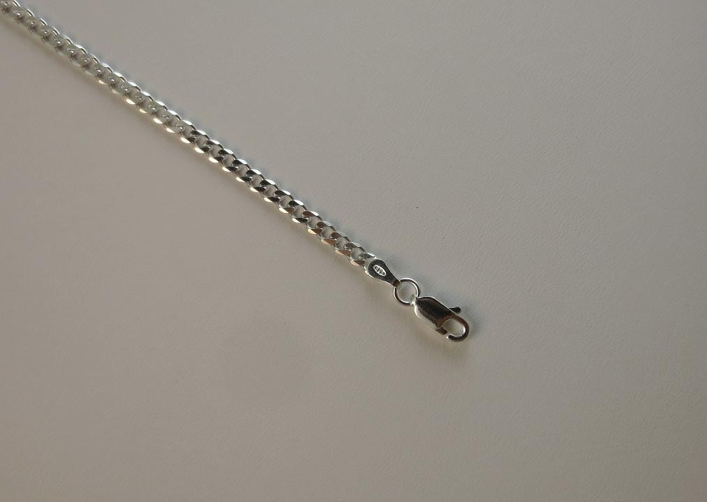3mm Sterling Silver Curb Chain. 16,18,20,22,24,30 inches Pure .925 Italian Chain