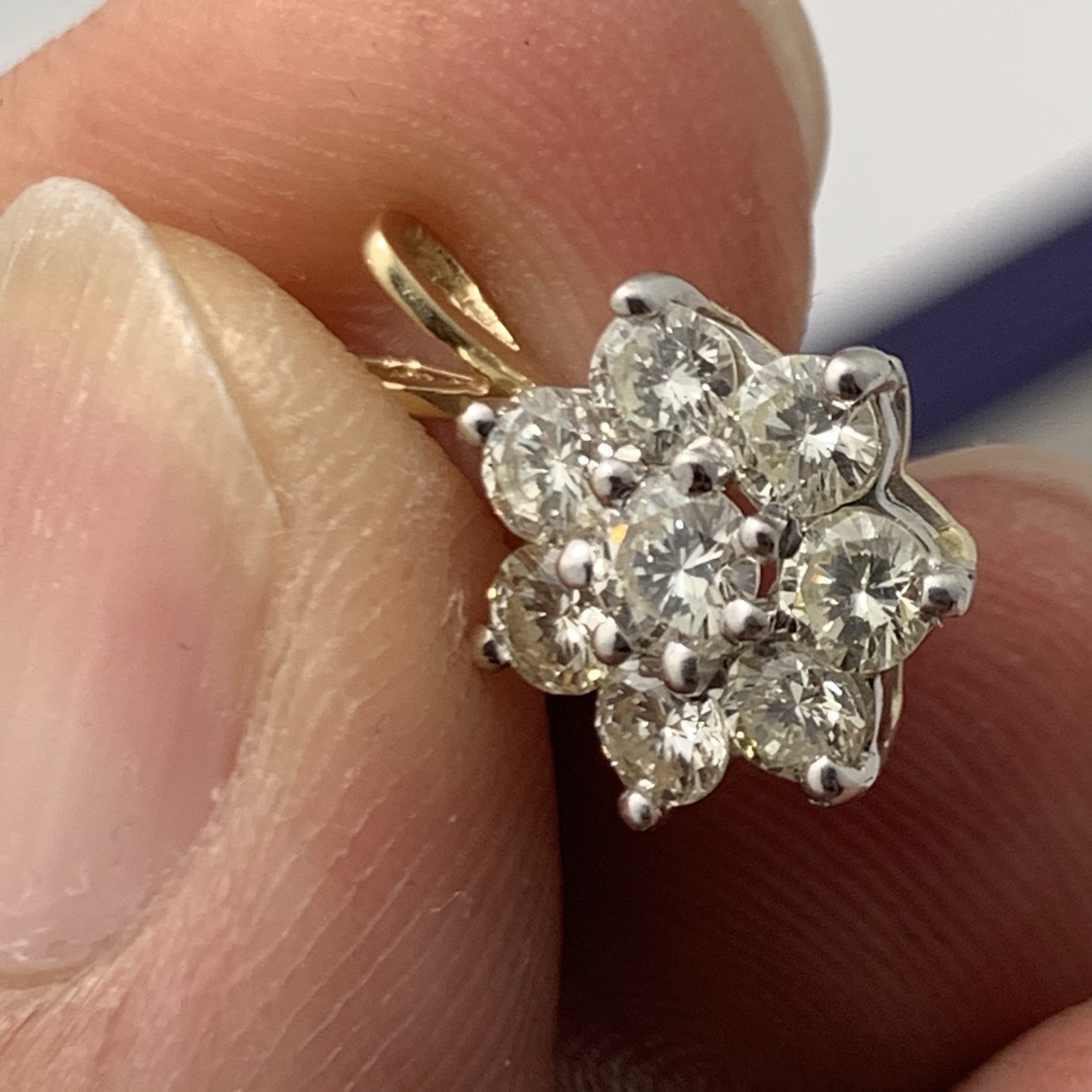 0.85TCW Natural Round Diamond 14k Solid Yellow Gold Wedding Anniversary Pendant