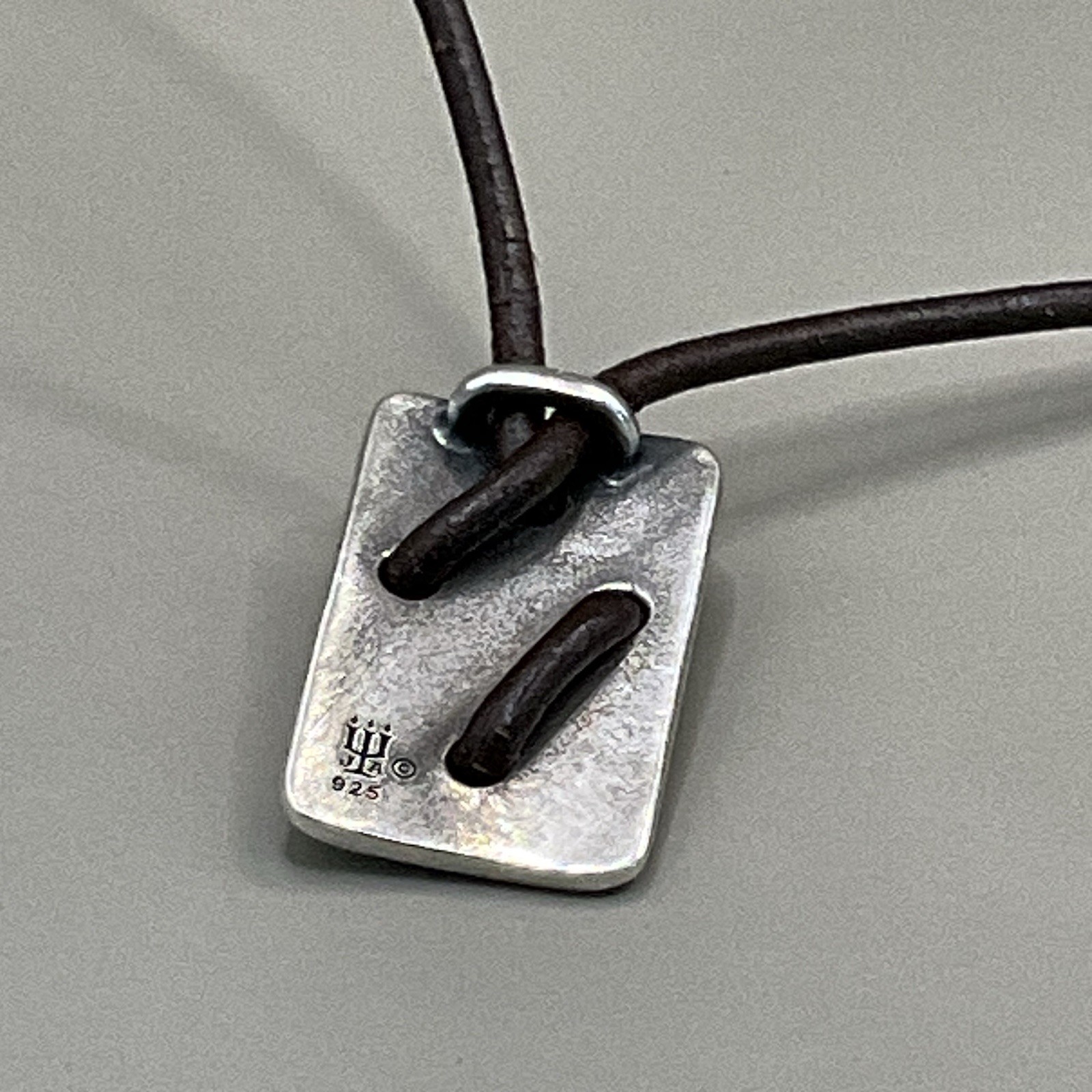 James Avery Necklace Brown Leather Sterling Silver 925 Cross Shield Pendant