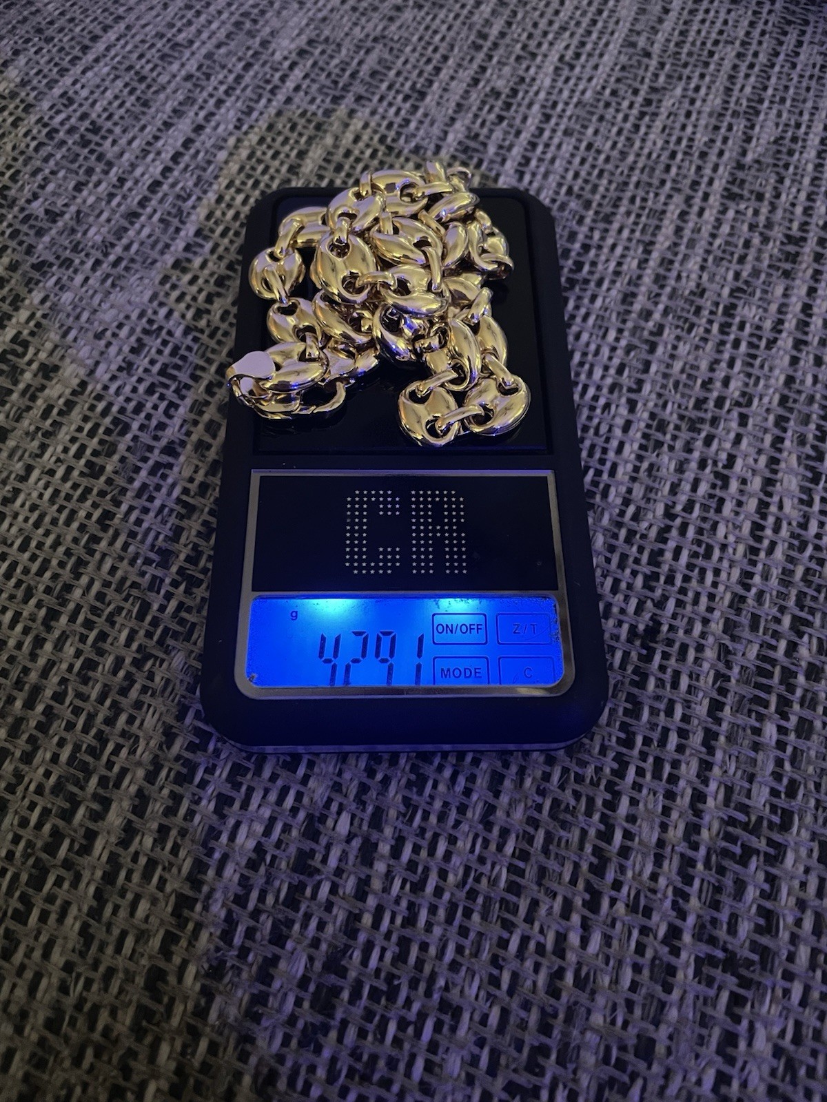 925 Gold Over Sterling Silver Puffy Mariner Chain,