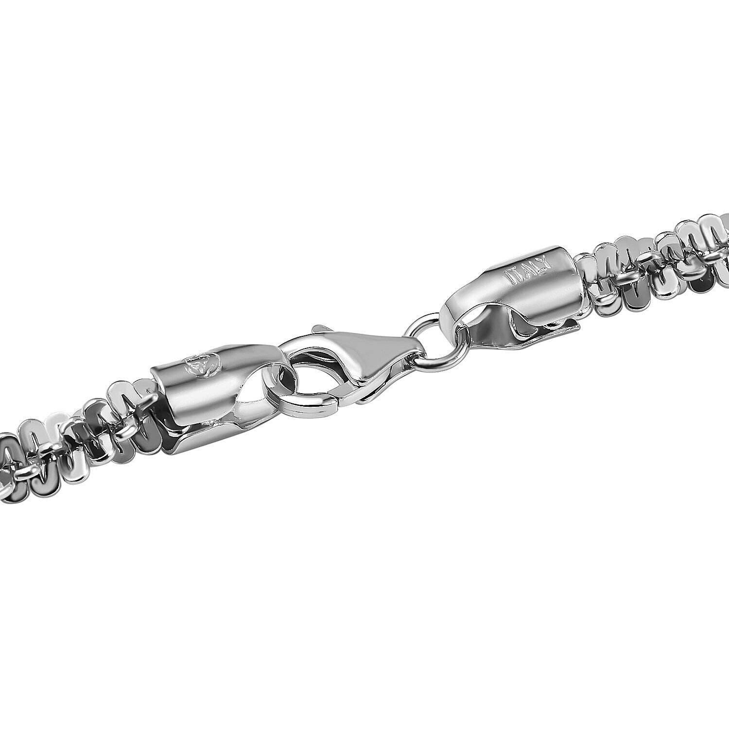 925 Sterling Silver Rhodium 2.50mm Twisted Rock Sparkle Glitter Chain
