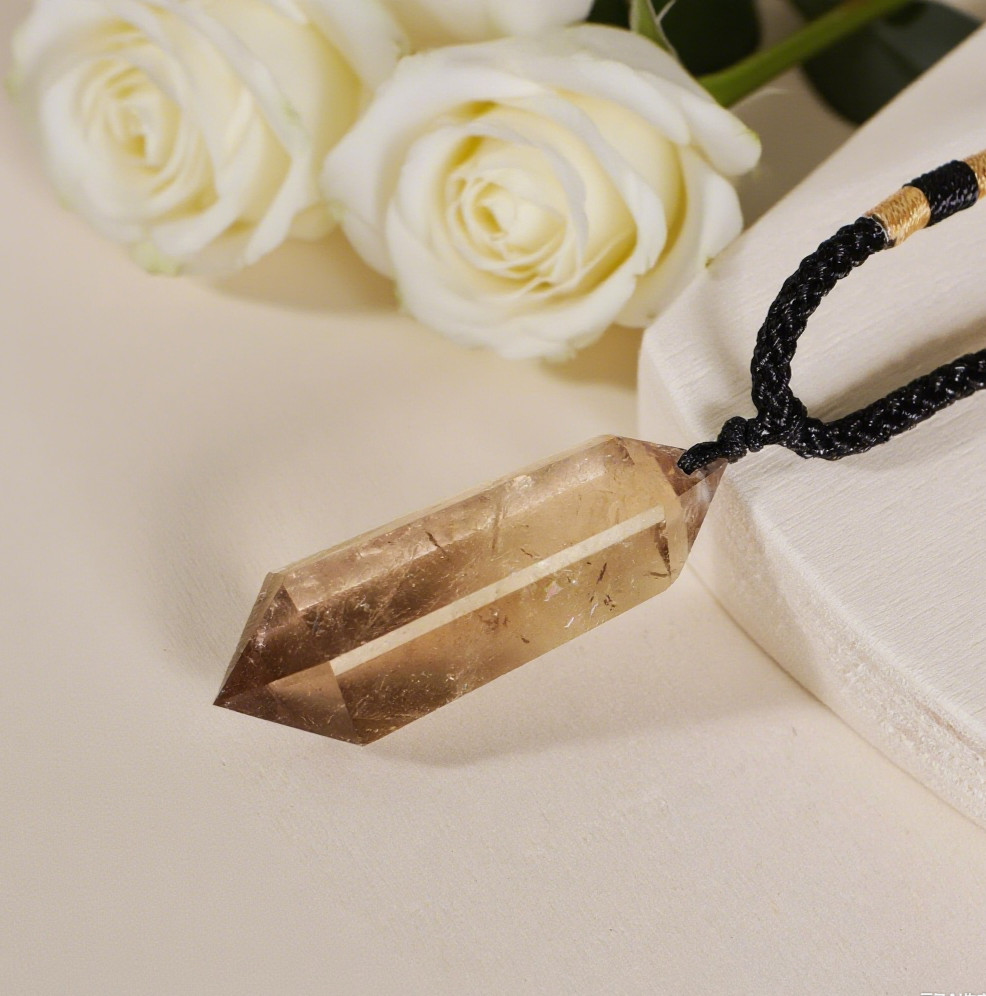 Smoky Quartz Pendant Necklace Shield Energy Healing Crystal Gemstone Gift