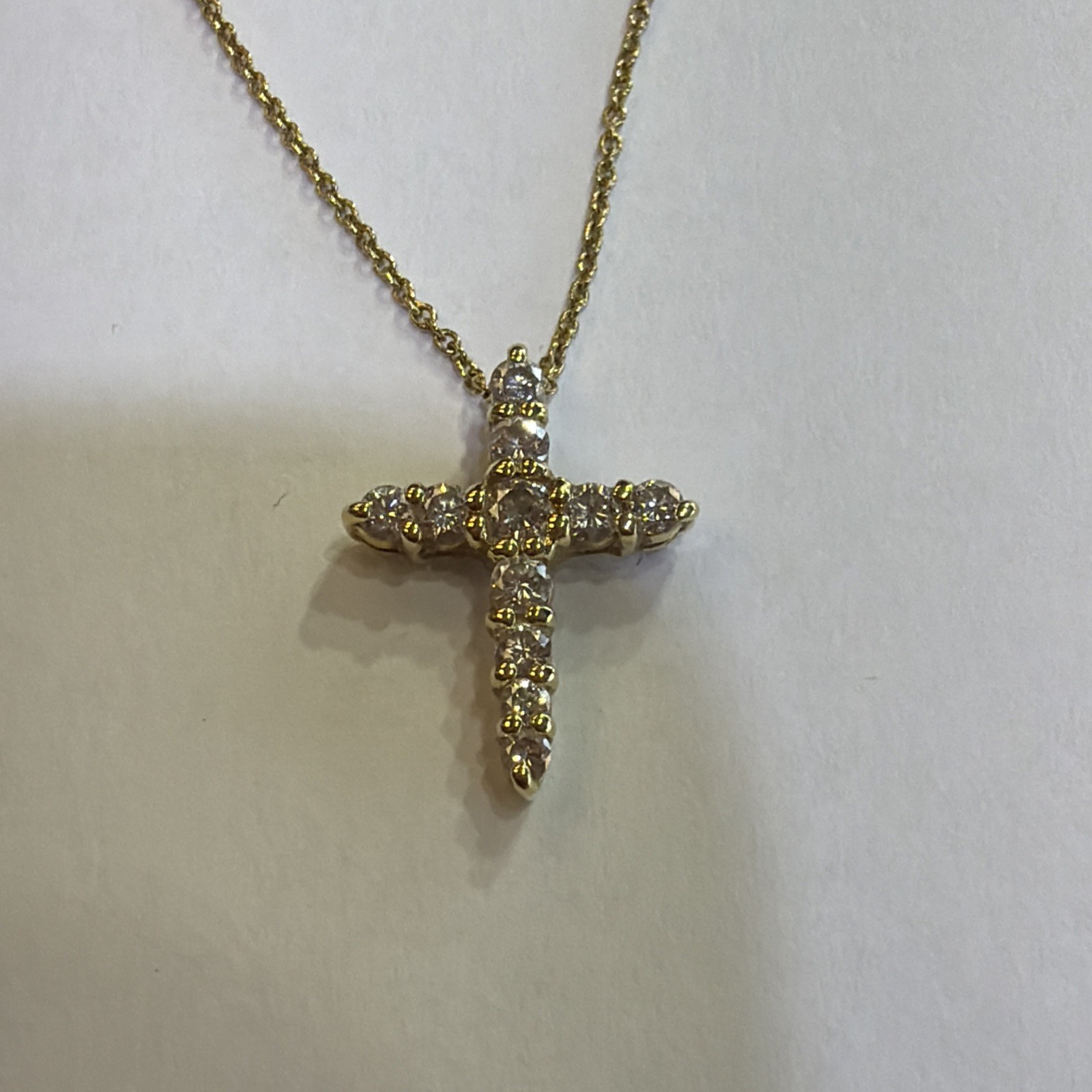 Roberto Coin Necklace 18k Vintage Pre Ruby Diamond Cross Pre 1996