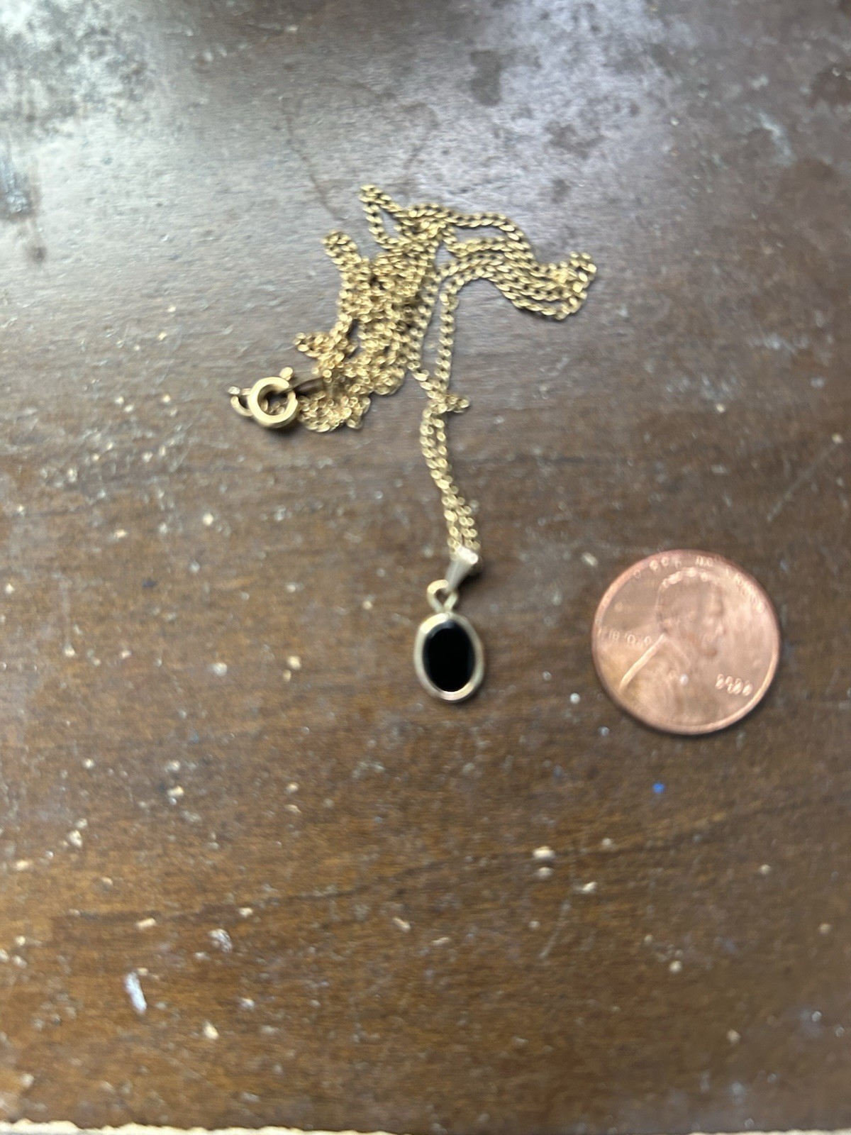Gold filled 18” chain with black onyx 1 /20 of 12kt