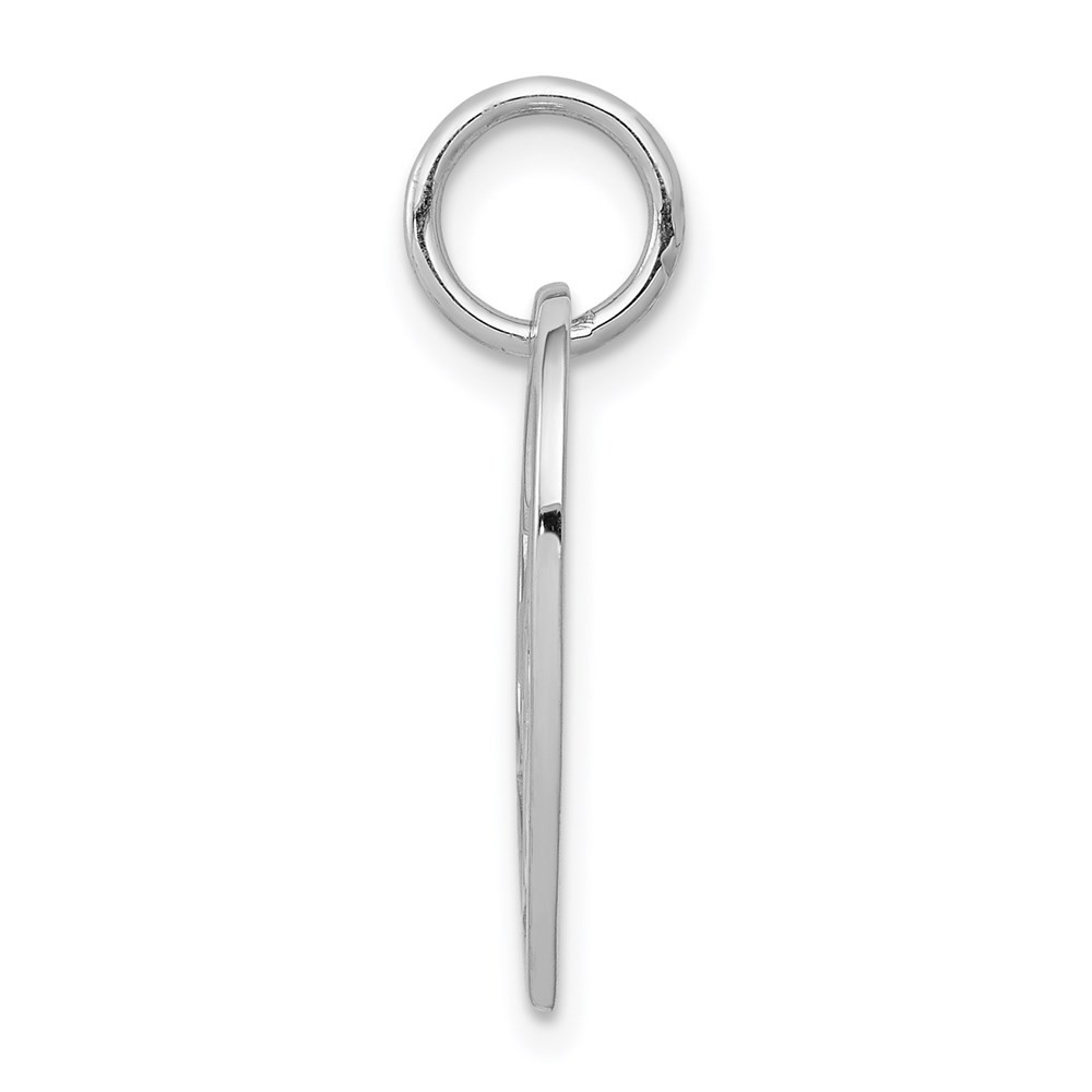 10K White Gold SWEET 16 In Heart Shape Charm Pendant L-20mm, W-16mm