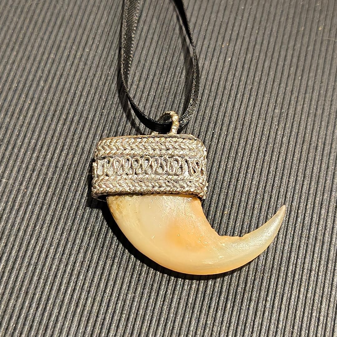 Victorian / Raj Era “Faux” Med/LG Claw Set in Silver Pendant, Charm