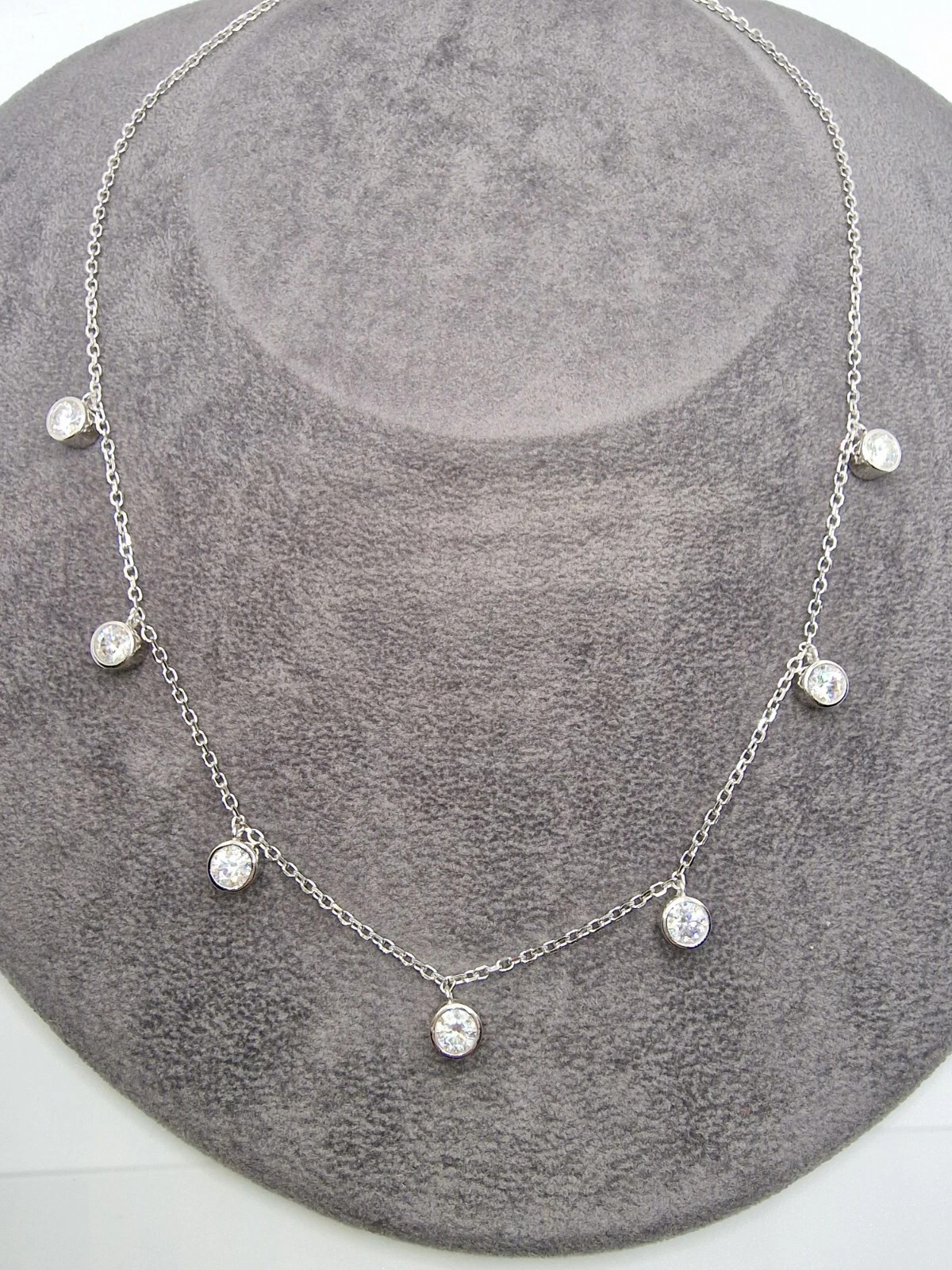 2Ct Round Cut Moissanite Women’s Beaded Pendant 14K White Gold Plated Free Chain